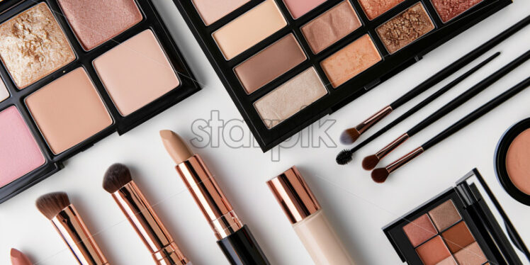 Top view banner of a variety of makeup products - Starpik Stock