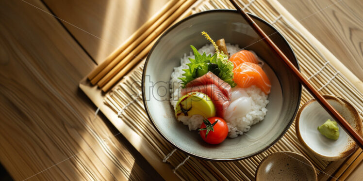 Top-view elegance of Japanese sushi - Starpik Stock