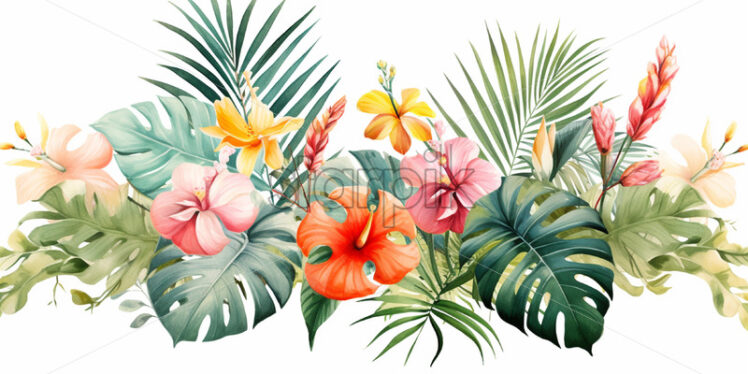 Tropical wonders, in watercolor clipart style - Starpik Stock