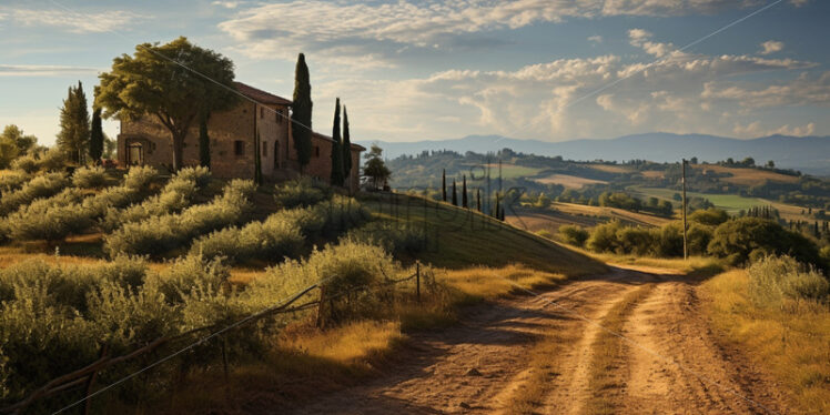 Tuscan landscapes. Picturesque vineyards. Countryside. Scenic beauty - Starpik Stock