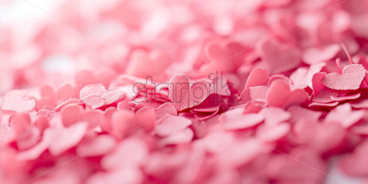 Valentine's Day postcard with many small pink hearts on white background - Starpik Stock