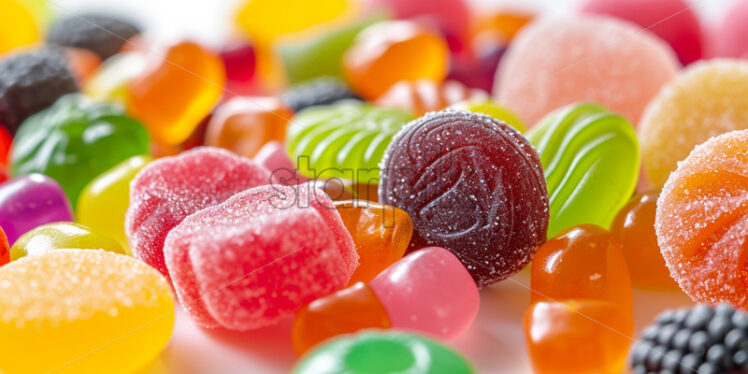 Variety of candies on a isolate white background - Starpik Stock