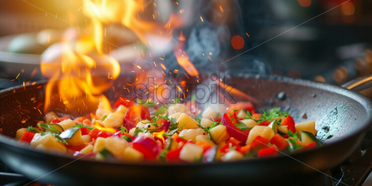 Vegetables that are made in a pan - Starpik Stock