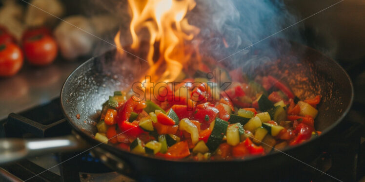 Vegetables that are made in a pan - Starpik Stock