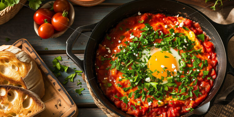 Vibrant photo of Israeli Shakshuka - Starpik Stock