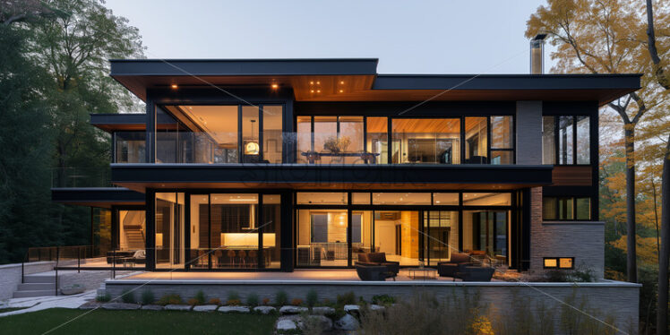 Warm-lit modern home - Starpik Stock