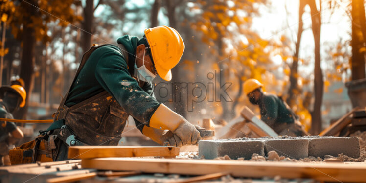 Welder in PPE doing welding in the open area - Starpik Stock