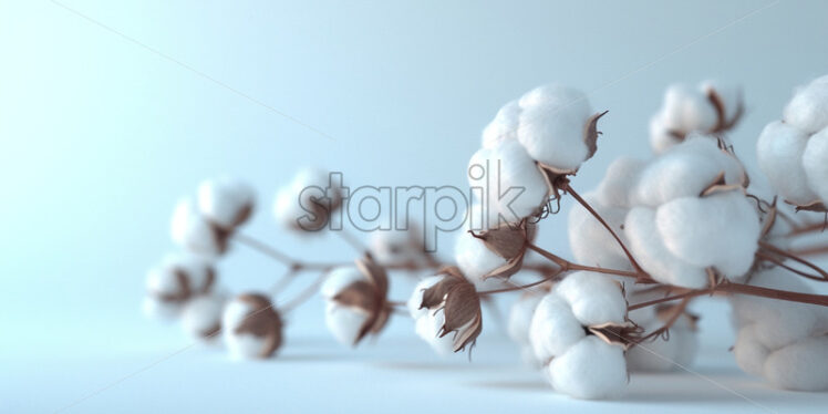 White blank surface with cotton flower - Starpik Stock