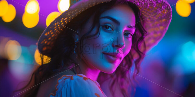 Woman Colourful portrait natural style - Starpik Stock