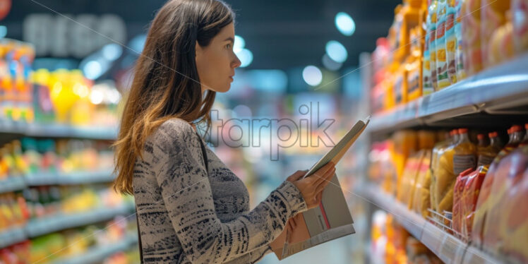 Woman shopping for groceries - Starpik Stock