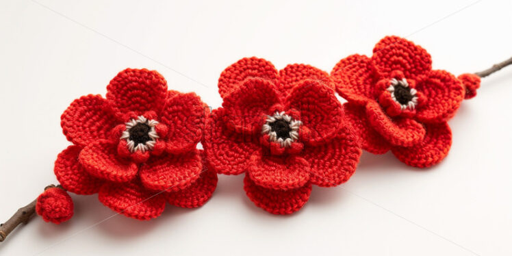 Wonderful hand-crocheted wool roses - Starpik Stock