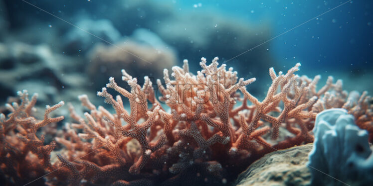 realistic photo of isolated corals at the bottom of the ocean - Starpik Stock