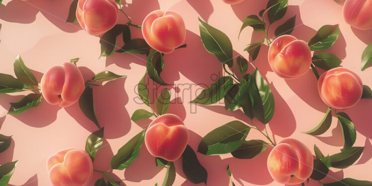 A background with peaches and leaves - Starpik Stock