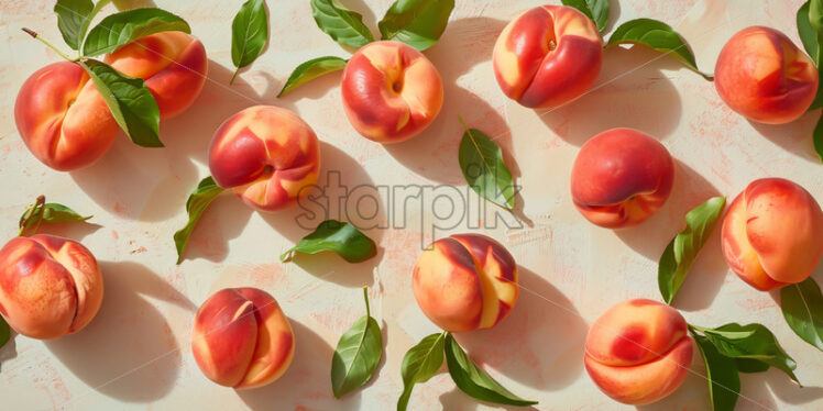 A background with peaches and leaves - Starpik Stock