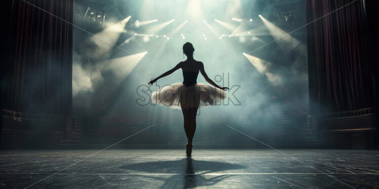 A ballerina on a theater stage - Starpik Stock