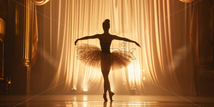 A ballerina on a theater stage - Starpik Stock