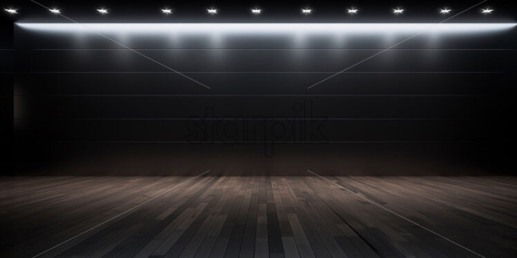 A black room with lights stylish perspective interior - Starpik Stock