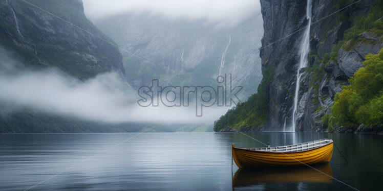 A boat among the fjords - Starpik Stock