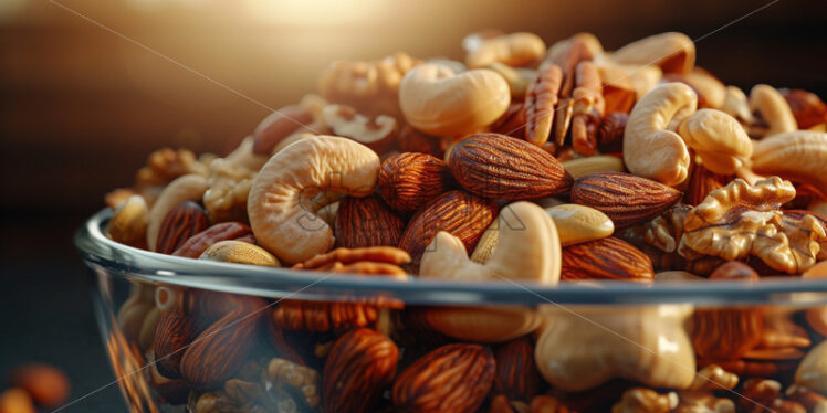 A bowl filled with assorted nuts and seeds - Starpik Stock