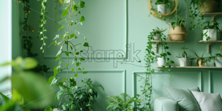 A bright room with many plants - Starpik Stock