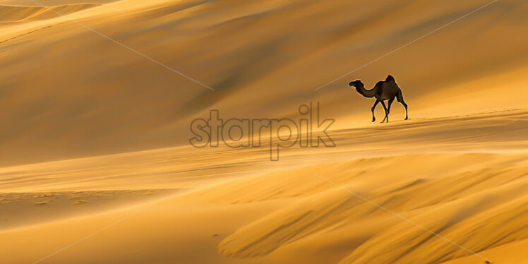 A camel through the desert - Starpik Stock