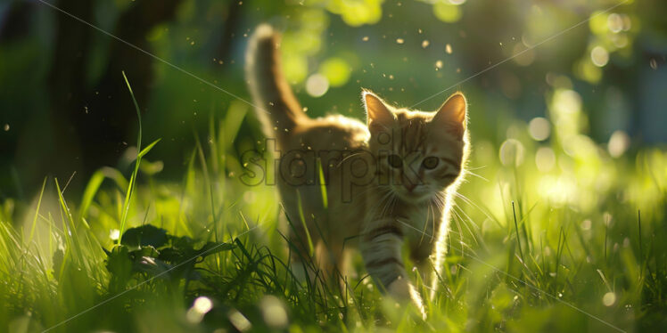 A cat in the grass - Starpik Stock