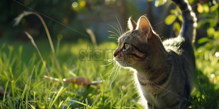 A cat in the grass - Starpik Stock