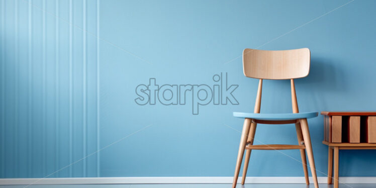 A chair over a blue background design concept - Starpik Stock