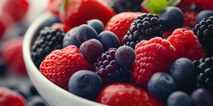 A colorful assortment of berries in a bowl - Starpik Stock