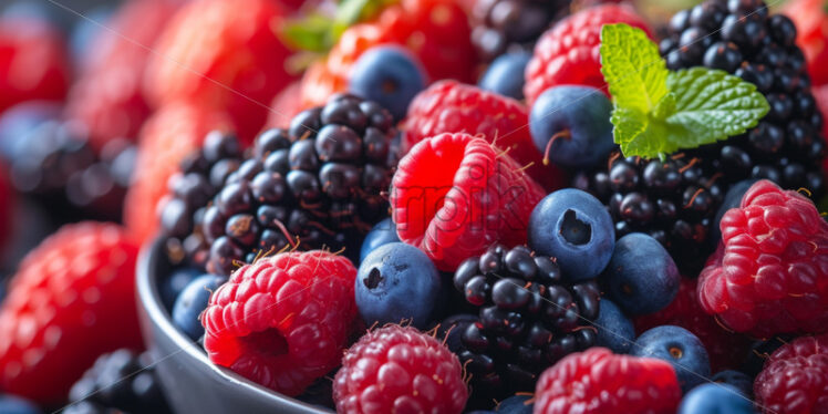 A colorful assortment of berries in a bowl - Starpik Stock