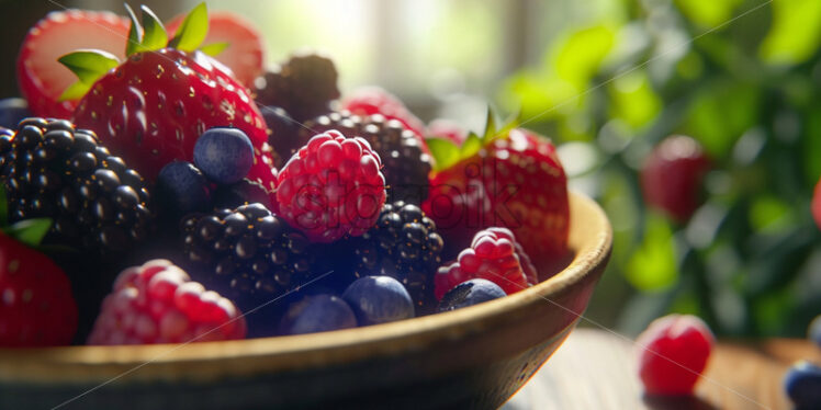 A colorful assortment of berries in a bowl - Starpik Stock