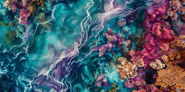 A coral reef seen from above - Starpik Stock