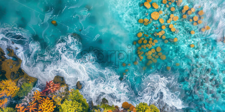 A coral reef seen from above - Starpik Stock