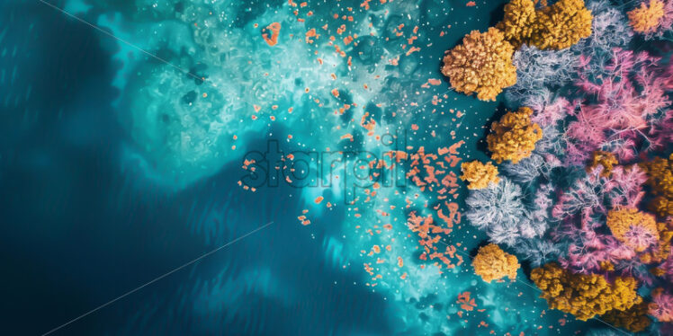 A coral reef seen from above - Starpik Stock