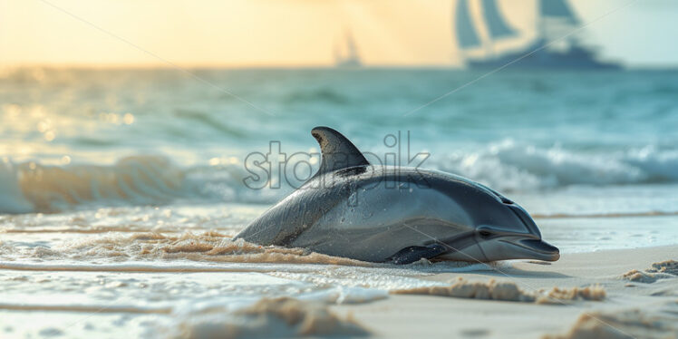 A dolphin that was brought ashore - Starpik Stock