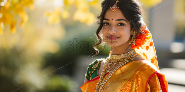 A girl from India in national clothes - Starpik Stock