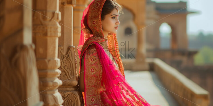 A girl from India in national clothes - Starpik Stock