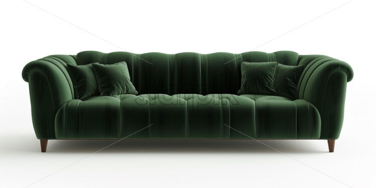 A green armchair on a white background - Starpik Stock