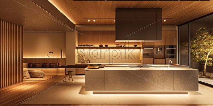 A modern kitchen in Japanese style - Starpik Stock