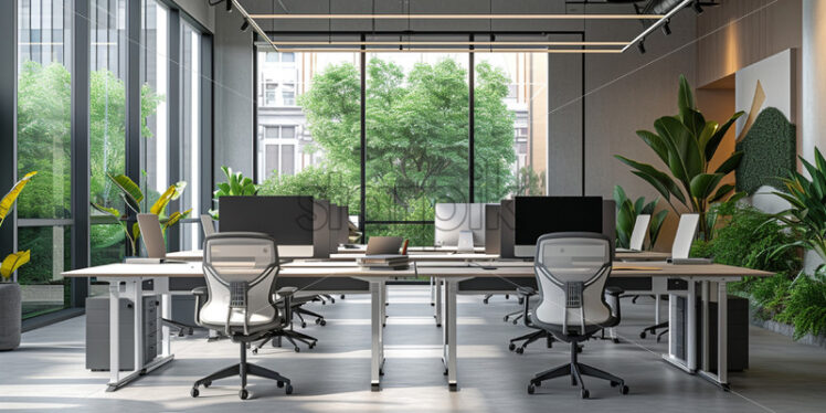 A modern office equipped with furniture and equipment - Starpik Stock