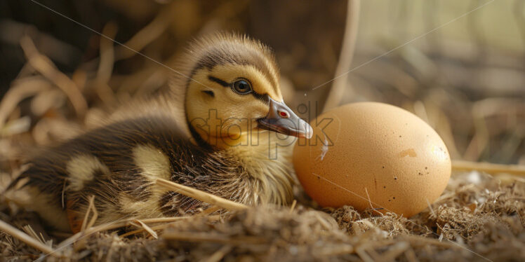 A mouse next to an egg - Starpik Stock