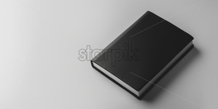 A notebook with a black cover on a white background - Starpik Stock