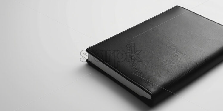 A notebook with a black cover on a white background - Starpik Stock