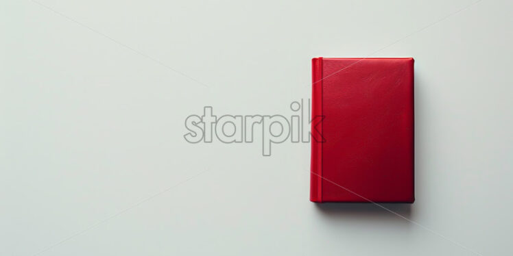 A notebook with a red cover on a white background - Starpik Stock