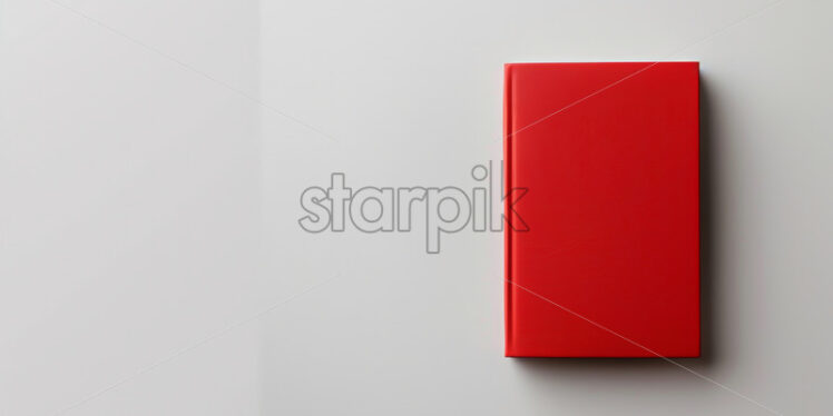 A notebook with a red cover on a white background - Starpik Stock