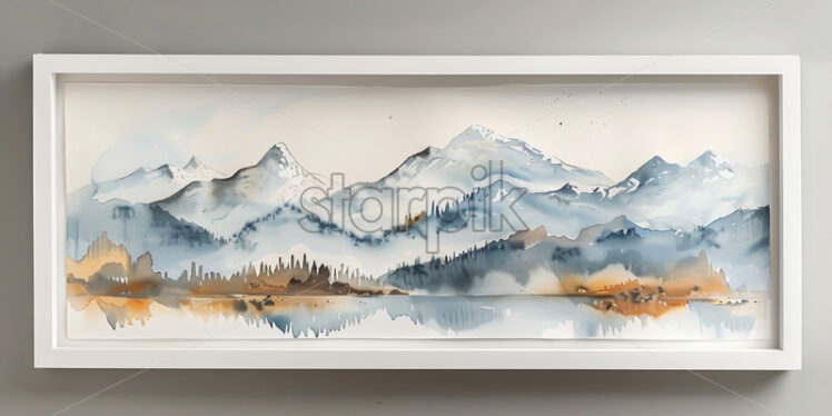 A picture painted in watercolor on a white wall - Starpik Stock