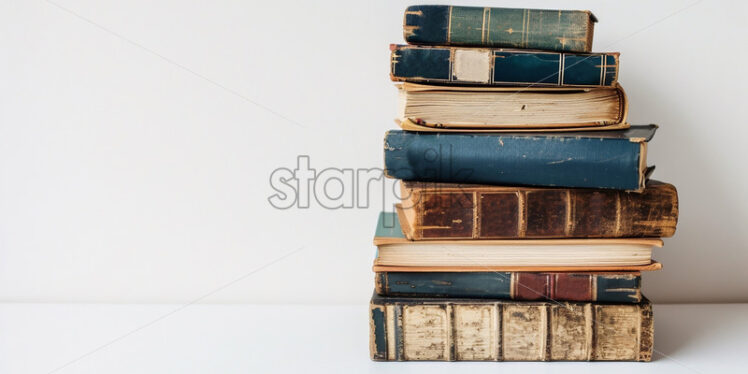 A stack of old books on a white background - Starpik Stock