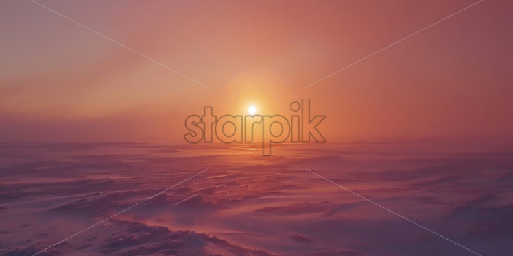 A sunset in an arctic desert - Starpik Stock