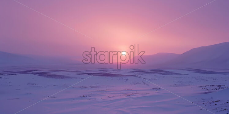 A sunset in an arctic desert - Starpik Stock