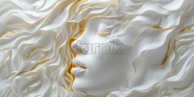 A white paper portrait of a girl - Starpik Stock